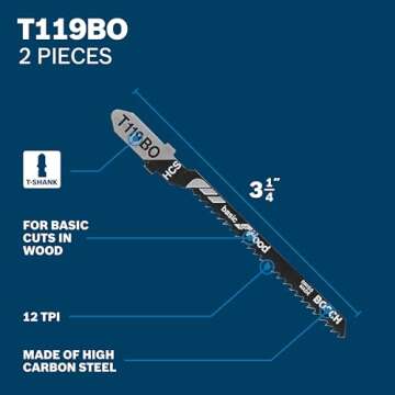 BOSCH T5002 Jigsaw Blades Set - Versatile Wood and Metal Cutting