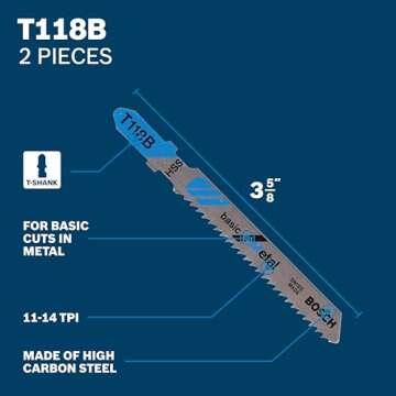 BOSCH T5002 Jigsaw Blades Set - Versatile Wood and Metal Cutting