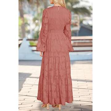 Elegant Floral Long Sleeve Maxi Dress for Women