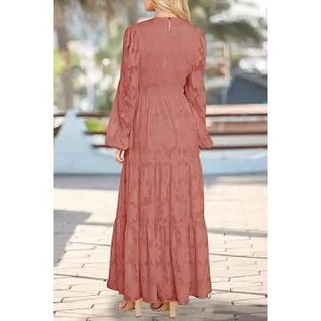 Elegant Floral Long Sleeve Maxi Dress for Women