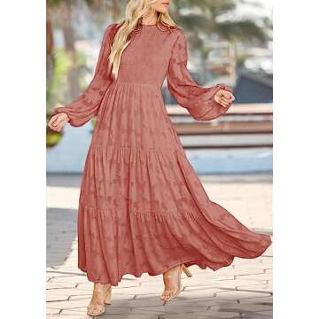 Elegant Floral Long Sleeve Maxi Dress for Women