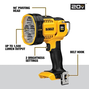 DEWALT 20V MAX LED Work Light with 1500 Lumens Power