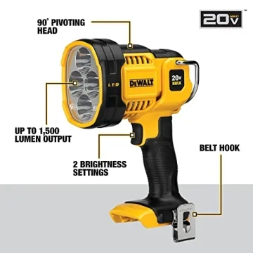 DEWALT 20V MAX LED Work Light with 1500 Lumens Power