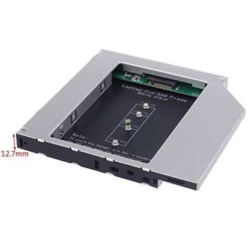 DY-tech 2nd M.2 NGFF SSD Optical Bay Caddy Frame for 12.7mm SATA DVD-ROM