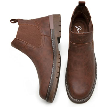 Jousen Waterproof Chelsea Boots for Men, Brown Size 10