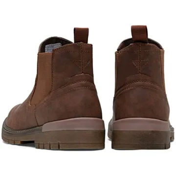 Jousen Waterproof Chelsea Boots for Men, Brown Size 10