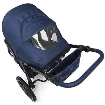 babyGap Trek Jogging Stroller - Lightweight Jogging Stoller with Extendable Canopy & Reclining Seat - Includes Car Seat Adapter - Made with Sustainable Materials, Navy Camo