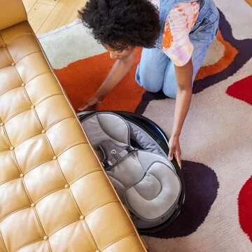 Munchkin Baby Swing, Portable and Lightweight, Bluetooth Enabled Electric Infant Rocker with Natural Sway in 5 Ranges of Motion, Newborn Nursery Essentials, Black/Grey