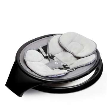 Munchkin Baby Swing, Portable and Lightweight, Bluetooth Enabled Electric Infant Rocker with Natural Sway in 5 Ranges of Motion, Newborn Nursery Essentials, Black/Grey
