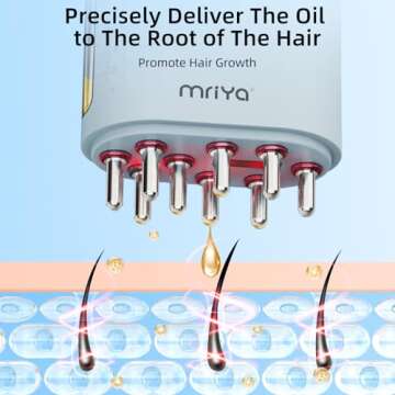 mriya 2 in 1 Electric Hair Oil Applicator and Scalp Massager Brush with Applicator Head for Hair Growth Treatment