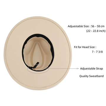 Pro Celia Big Wide Brim Women Fedora Hat (Rice)