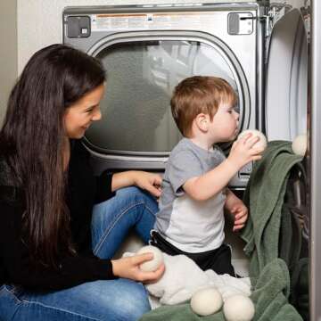 Wool Dryer Balls XL 4-Pack - 100% Pure New Zealand Wool, Ecoigy Natural Fabric Softener, Reduces Wri...