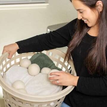 Wool Dryer Balls XL 4-Pack - 100% Pure New Zealand Wool, Ecoigy Natural Fabric Softener, Reduces Wrinkles & Drying Time, Ideal for Essential Oils, Dryer Sheets Alternative,Dryer Balls Laundry Reusable