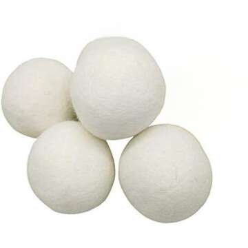 Wool Dryer Balls XL 4-Pack - 100% Pure New Zealand Wool, Ecoigy Natural Fabric Softener, Reduces Wrinkles & Drying Time, Ideal for Essential Oils, Dryer Sheets Alternative,Dryer Balls Laundry Reusable