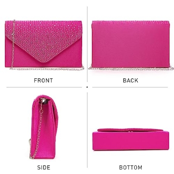 Elegant Dasein Satin Rhinestone Evening Bag for Women