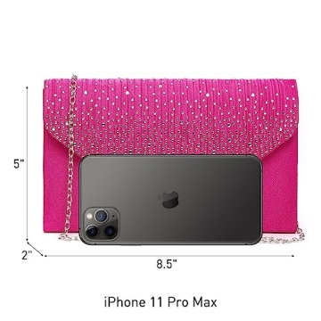 Elegant Dasein Satin Rhinestone Evening Bag for Women