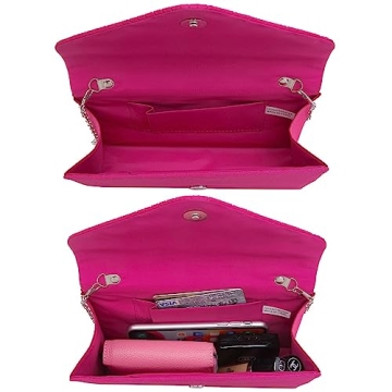 Elegant Dasein Satin Rhinestone Evening Bag for Women