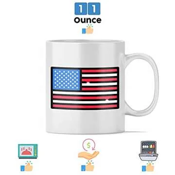 American Flag 11 Oz White Ceramic Coffee Mug Novelty Donald Trump Coffee Mugs | Funny Republican Party Political Trump Memorabilia Best Coffee Tea Cup Gift