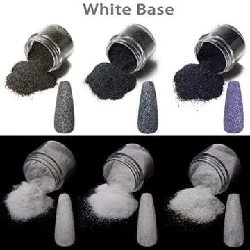 Allstarry 6 Colors Nail Glitter Powder Holographic White Black Nail Shining Sugar Effect Glitter Colorful Cosmetic Festival Powder DIY Nail Art Decoration for Manicure, DIY Crafts