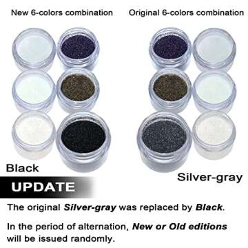 Allstarry 6 Colors Nail Glitter Powder Holographic White Black Nail Shining Sugar Effect Glitter Colorful Cosmetic Festival Powder DIY Nail Art Decoration for Manicure, DIY Crafts