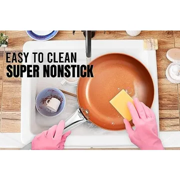 Razab 3 PC Nonstick Copper Frying Pans Skillets Set