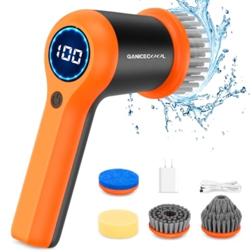 Cordless Electric Spin Scrubber with 4 Brush Heads