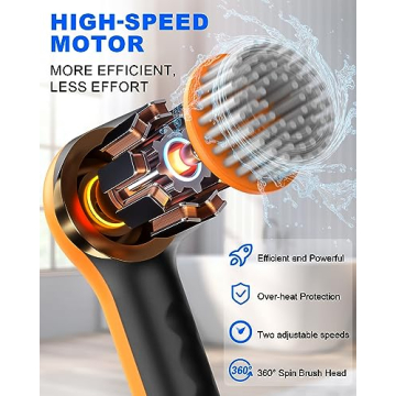 Cordless Electric Spin Scrubber with 4 Brush Heads