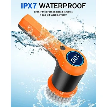 Cordless Electric Spin Scrubber with 4 Brush Heads