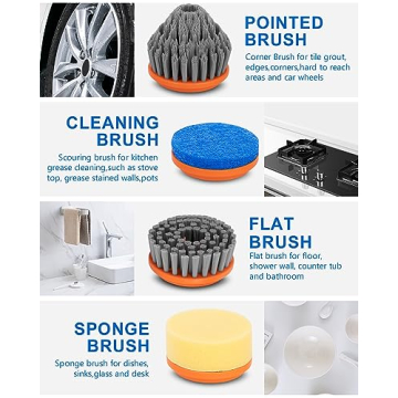 Cordless Electric Spin Scrubber with 4 Brush Heads