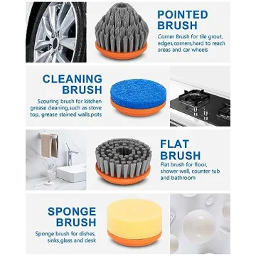 Cordless Electric Spin Scrubber with 4 Brush Heads