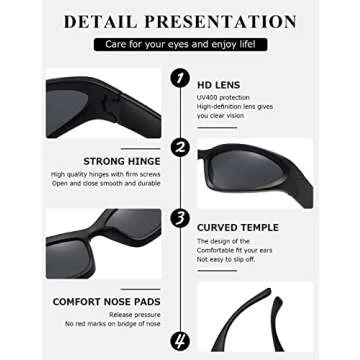 kimorn Wrap Around Polarized Sunglasses Womens men Swift Oval Fashion Sport Shades Sun Glasses (Matte black/Silver Grey/Red)