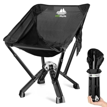 MTRVR Portable Folding Camping Chair, One-Piece Die-Cast Aluminum Frame Longer Durability, No Assemb...