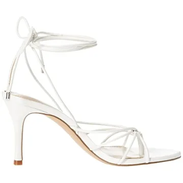 The Drop Women's Archie Lace-Up Heeled Sandal in White