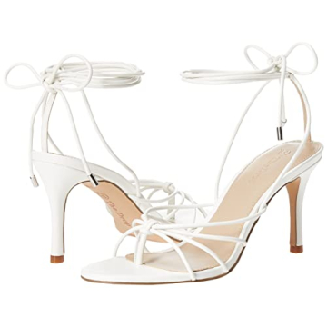 The Drop Women's Archie Lace-Up Heeled Sandal in White