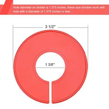 Blulu Colored Blank Closet Size Dividers Round Clothing Rack Dividers 24 Pieces with 1 Marker Pen