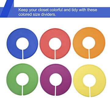 Blulu Colored Blank Closet Size Dividers Round Clothing Rack Dividers 24 Pieces with 1 Marker Pen