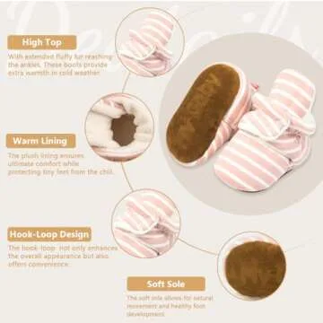 KIDSUN Fleece Booties for Infants - Non-Slip & Warm