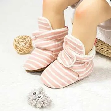 KIDSUN Fleece Booties for Infants - Non-Slip & Warm