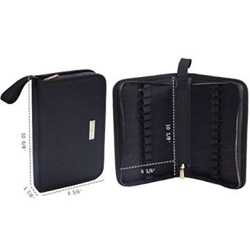 ROWNYEON Lipstick Organizer Bag Lipstick Holder Case 22 Slots Travel Lipstick Carrying Case Professional Makeup Artist Portable Storage Bag For Lip Gloss,Lipsticks-Black