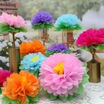 Colorful Fiesta Paper Flowers Set for Vibrant Party Decor