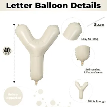 40 Inch Beige BOY Balloons for Baby Showers and Birthdays