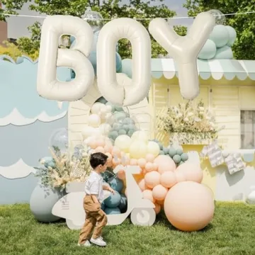 40 Inch Beige BOY Balloons for Baby Showers and Birthdays