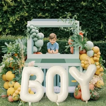 40 Inch Beige BOY Balloons for Baby Showers and Birthdays