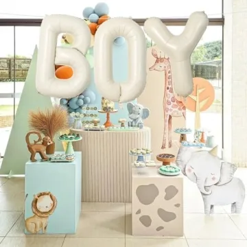 40 Inch Beige BOY Balloons for Baby Showers and Birthdays