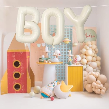 40 Inch Beige BOY Balloons for Baby Showers and Birthdays