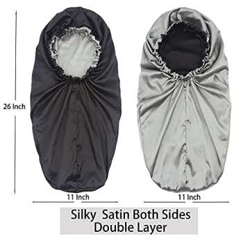 SAYMRE Satin Bonnet Silky Sleep Cap,Adjustable Hair Bonnet for Braids Curly Hair