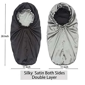 SAYMRE Satin Bonnet Silky Sleep Cap,Adjustable Hair Bonnet for Braids Curly Hair