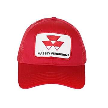 J&D Productions Red Massey Ferguson Tractor Logo Hat with Mesh Back