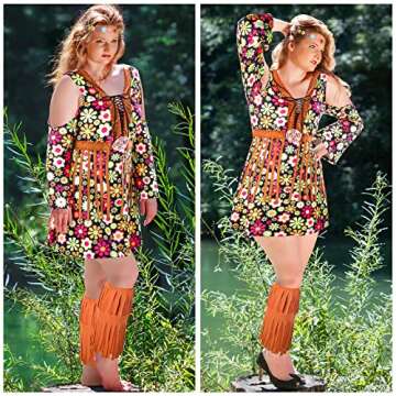 70's Women Hippie Costume Set for Parties and Halloween