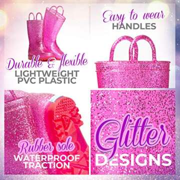 Stylish ZOOGS Girls Glitter Rainboots for Kids